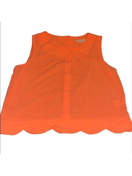 Necessary Clothing Tops - NECESSARY Clothing | Neon Orange Scalloped Crop Frilly Summer Tank